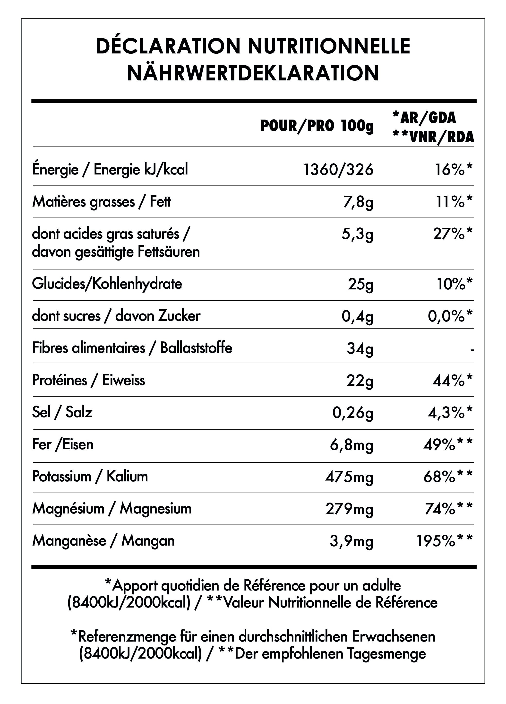 Tabela Nutricional - Super Café Immunité Extrême